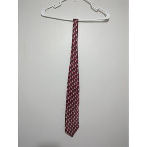 Stafford Executive Mens NeckTie Multicolor Red Abstract Block Pattern 100% Silk